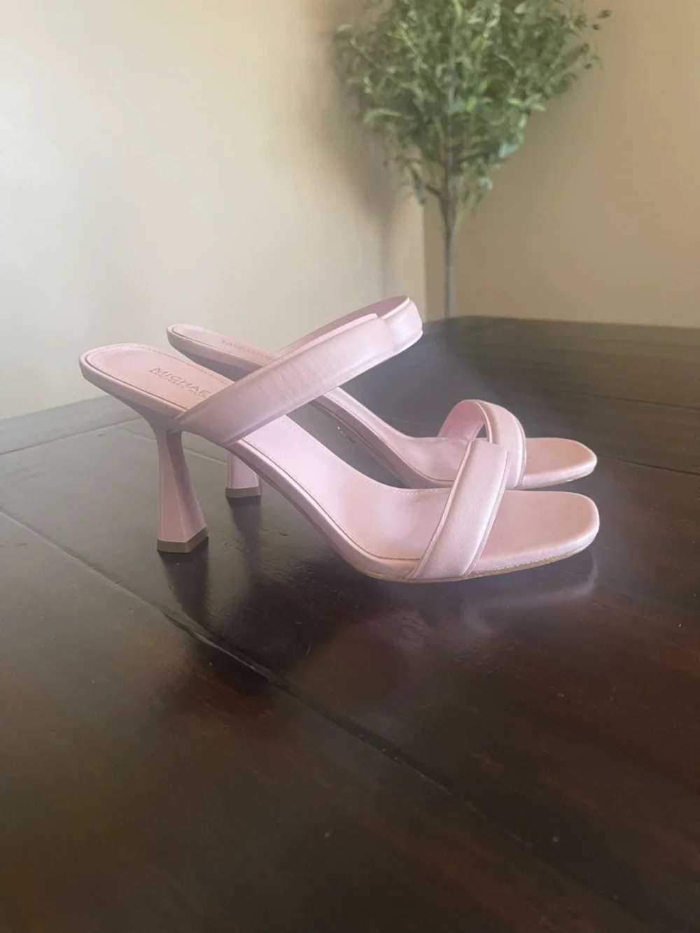 Michael Kors Clara Leather Dress Sandals Smokey Rose